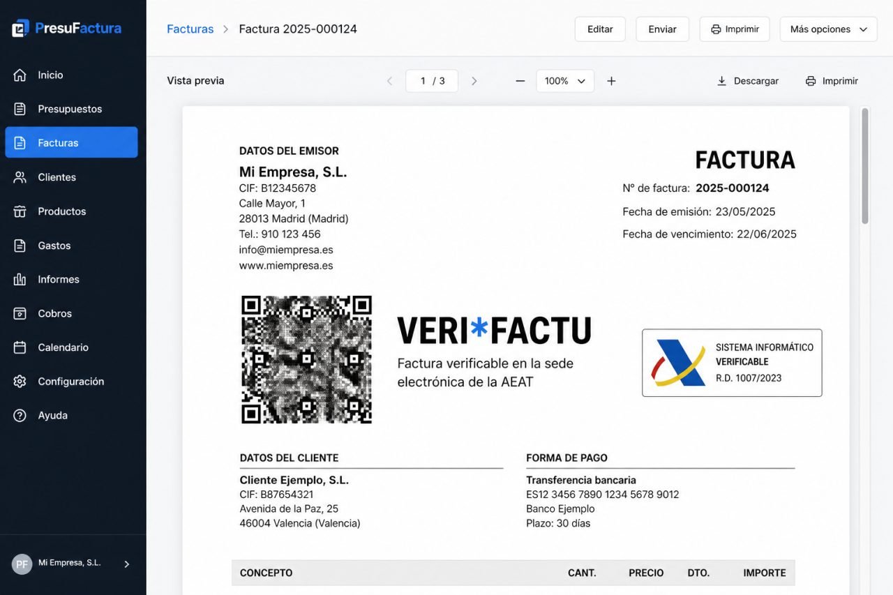 QR Veri*Factu en la factura